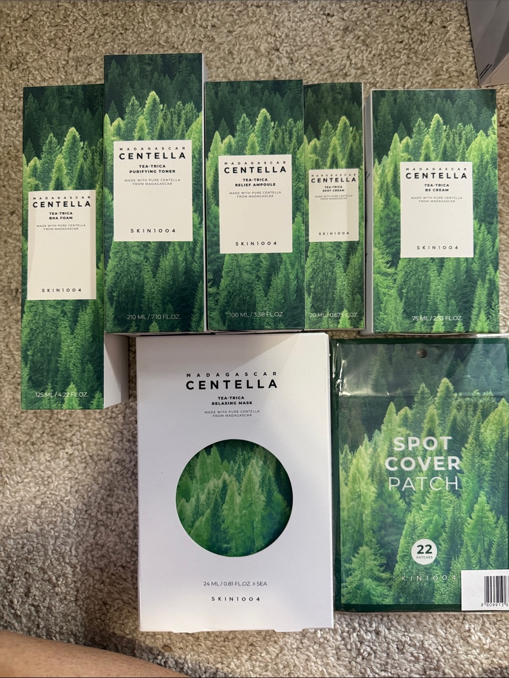 NIB SKIN1004 7 Piece Centella Tea-Trica SOS Acne/Irritated Relief Set
